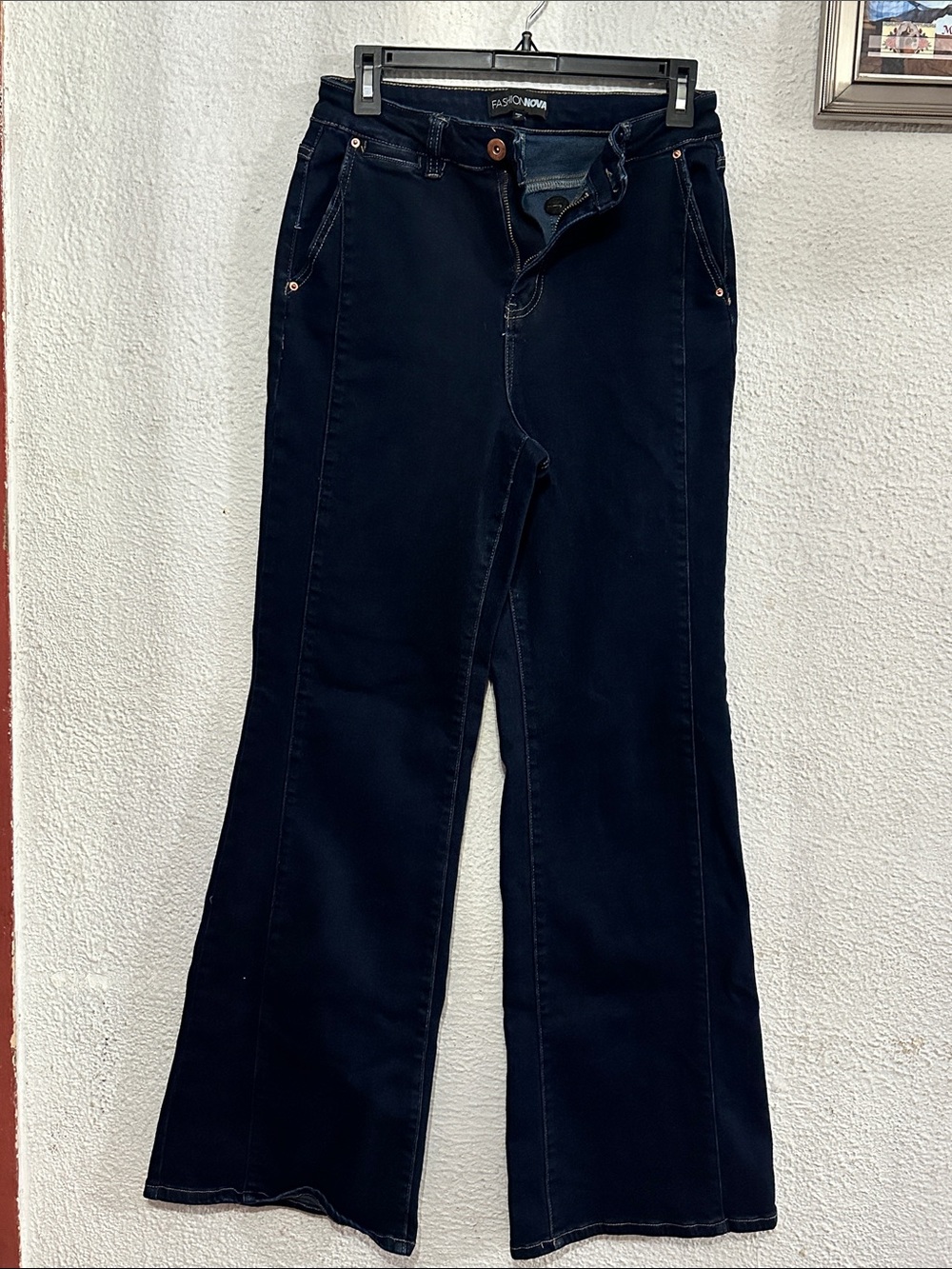 Fashion Nova Women's Navy Flare Jeans